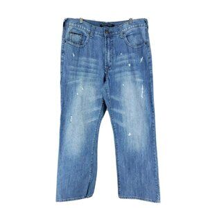 Carbon Black Jeans Men's Size 36/32 Straight Leg Blue Light Wash